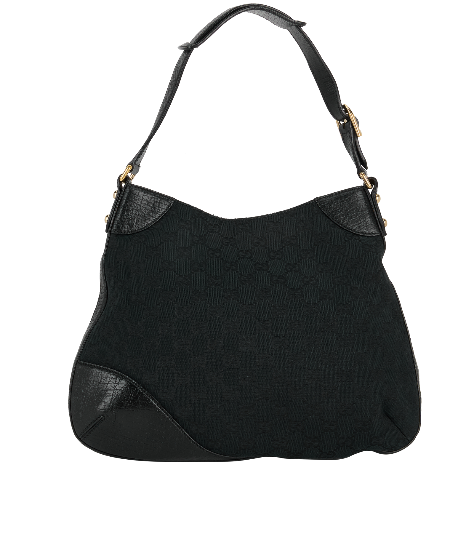 GG Horsebit Hasler Hobo, &pound;375, Handbags, Black, Canvas, Back view